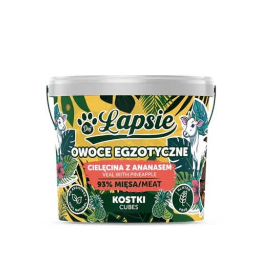 ŁAPSIE owocowe egzotyczne kostki cielęcina z ananasem 160g