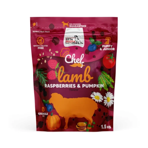 Syta Micha CHEF Jagnięcina malina i dynia 1,5kg JUNIOR