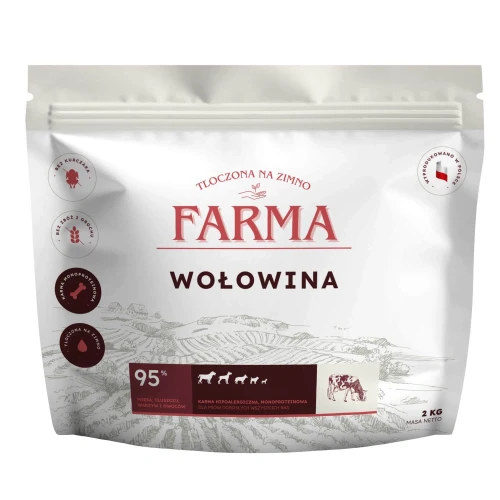 FARMA Karma tłoczona na zimno Wołowina 2 kg Adult