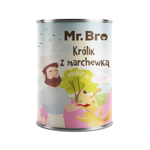 Mr. Bro Light Królik z Marchewką z Prebiotykami 400g Monoproteinowa karma mokra