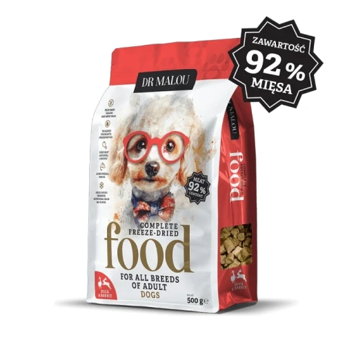 Dr Malou Karma liofilizowana 500g Kaczka z królikiem