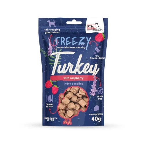 Smaczki liofilizowane Freezy indyk z malinami 40g