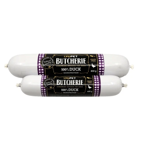 LYOPET Butcherie Kiełbasa treningowa Kaczka 800g