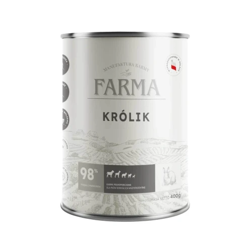 FARMA Select Królik 400g Monoproteinowa karma mokra dla psa