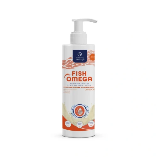 Fish Omega 250 ml Hippovet Pharmacy micelarna emulsja rybna dla psów i kotów