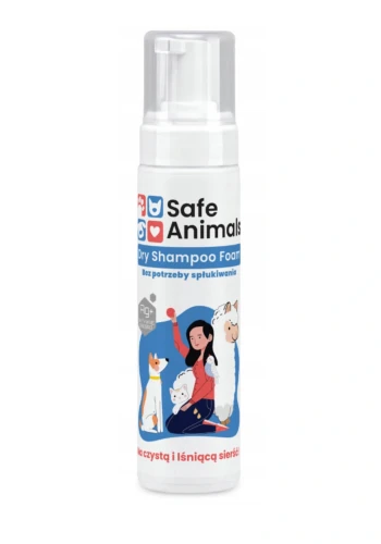 SAFE ANIMALS Dry Shampoo Foam 200 ml - suchy szampon bez spłukiwania z aktywnym srebrem