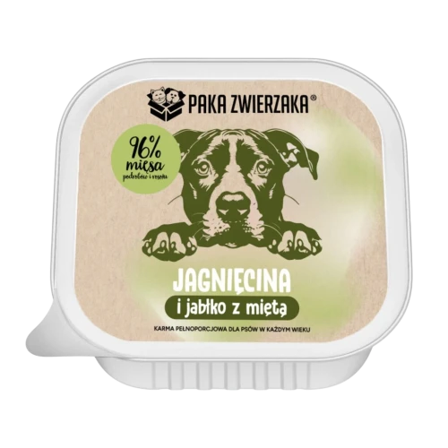Jagniecina z jabłkiem i miętą 150g Karma mokra Paka Zwierzaka