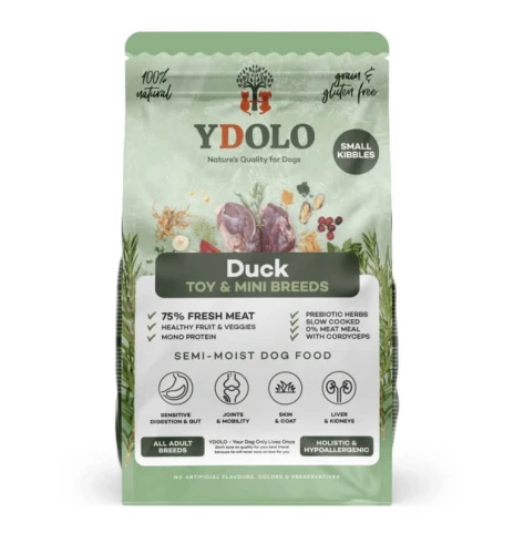 YDOLO MINI Półwilgotna karma monobiałkowa kaczka 700g małe rasy
