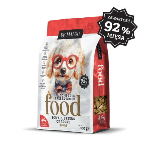 Dr Malou Karma liofilizowana 1kg Kaczka z królikiem