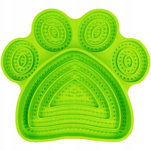 Mata do lizania dla psa ŁAPKA zielona 21 x 19cm