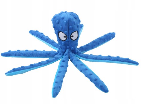 Ośmiornica Szeleszcząca zabawka z piszczałką 33cm niebieska