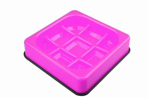WAFFLE Miska spowalniająca jedzenie - różowa 1500ml - 25 cm