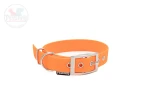 Obroża z plastra miodu z klasyczną klamrą POMARAŃCZOWY NEON