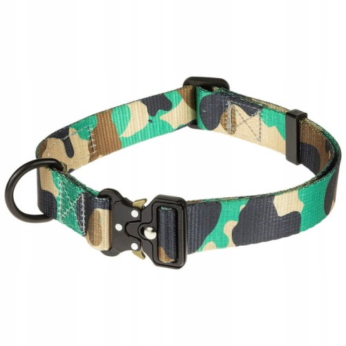 Obroża POP PET z klamrą typu cobra zielone moro 46-55cm