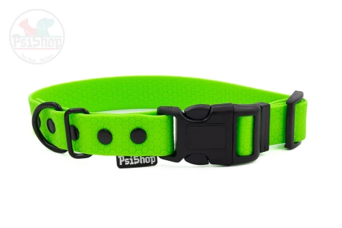 Obroża z plastra miodu z plastikową klamrą zatrzaskową ZIELONY NEON