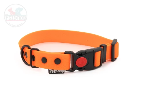 Obroża z plastra miodu z plastikową klamrą z blokadą POMARAŃCZOWY NEON