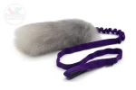 Szarpak PsiShop Long z amortyzatorem futro naturalne Owca fioletowy