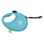 Odblaskowa smycz automatyczna 5m WAUDOG R-leash z pojemnikiem na worek, rozmiar M, niebieska (do 20kg)