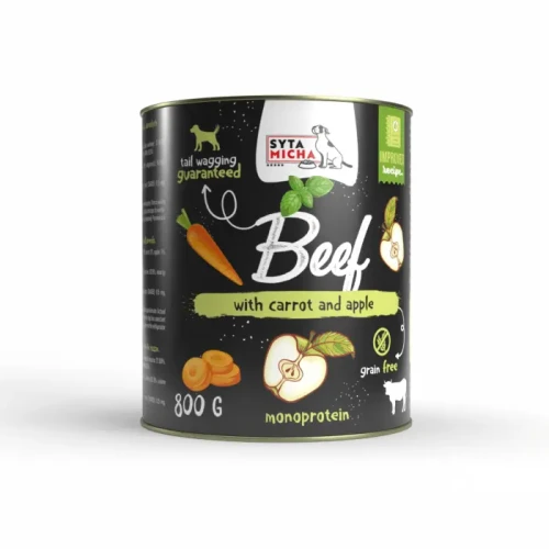 Syta Micha Wołowina z marchewką, jabłkiem i bazylią 800g