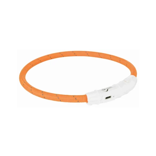 Obroża świecąca nylon pomarańczowa 45 cm (możliwość regulacji) USB