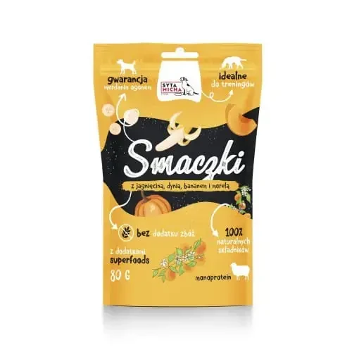 Syta Micha przysmaki Superfoods z jagnięciną dynią bananem i morelą 80g