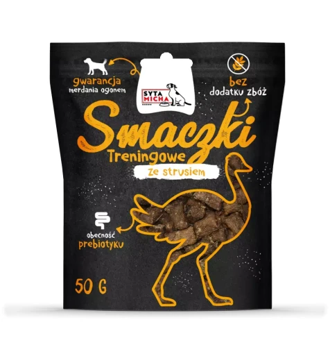 Smaczki treningowe ze strusiem 50g Syta Micha