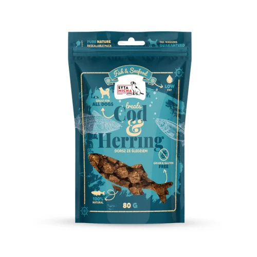 Fish & SeaFood dorsz ze śledzniem 80g Syta Micha