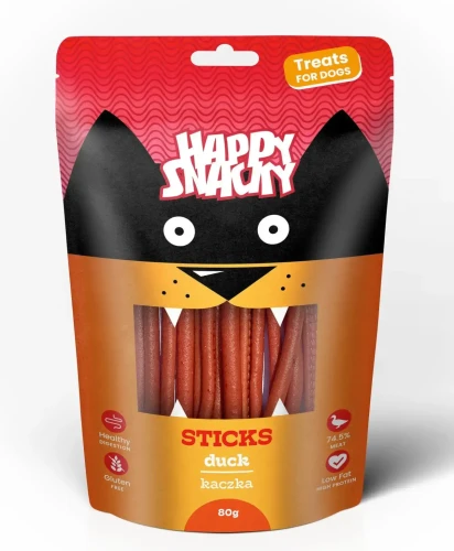 Happy Snacky Miękkie Patyczki z kaczki 80g