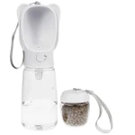 Bidon / Poidełko dla psa 550 ml + pojemnik na przysmaki - kolor biały