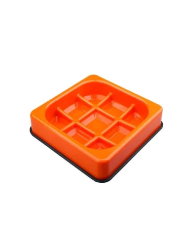WAFFLE Miska spowalniająca jedzenie - pomarańczowa 1500ml - 25 cm